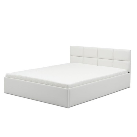Čalouněná postel MONOS II s pěnovou matrací rozměr 180x200 cm - Eko-kůže Bílá eko-kůže Signal-nabytek