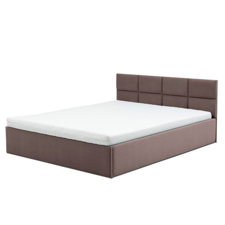Čalouněná postel MONOS s pěnovou matrací rozměr 140x200 cm Kakao Signal-nabytek