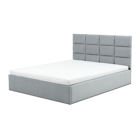 Čalouněná postel TORES s pěnovou matrací rozměr 140x200 cm Světle šedá Signal-nabytek