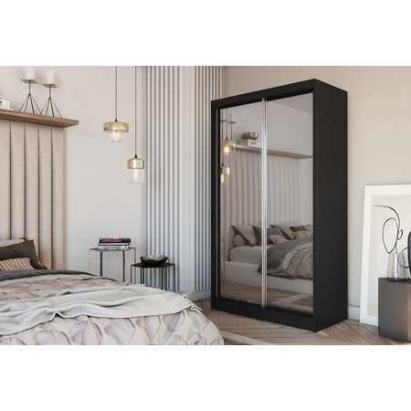 Kvalitní Šatní Skříň Debora 120 cm Černá Furniture