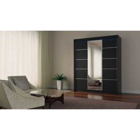 Kvalitní Šatní Skříň Makira 180 cm Černá Furniture