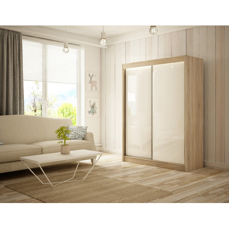 Kvalitní Šatní Skříň Peak 200 cm Bílá Dub Sonoma Furniture