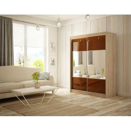 Kvalitní Šatní Skříň Rico 120 cm Čokoláda Dub Sonoma Furniture