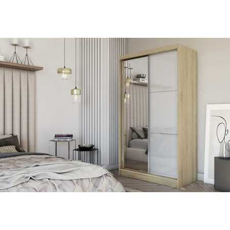 Kvalitní Šatní Skříň Viviana 120 cm Dub sonoma/bílá Furniture