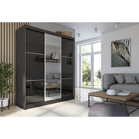 Kvalitní Šatní Skříň Viviana 180 cm Černá Furniture