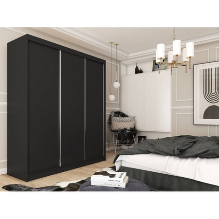 Kvalitní Šatní Skříň bez zrcadla 180 cm Černá Furniture