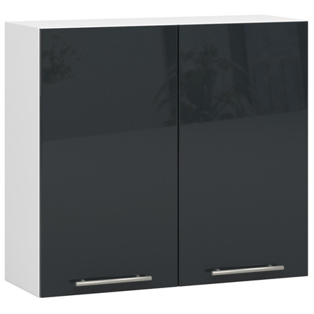 Kuchyňská skříňka OLIVIA W80 H720 - bílá/grafit lesk Akord